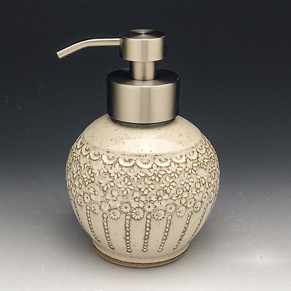 Foaming Soap Dispenser, With Mishima stamped Design  Stainless  Steel Dispenser Pump. "Ready to Ship"