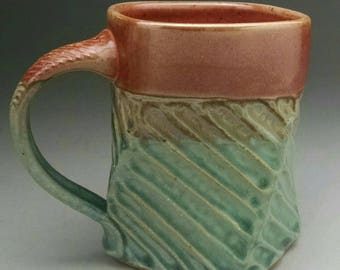 Twisted Stoneware Mug - Aqua & Shino - Made To Order