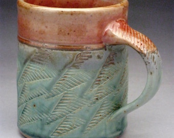 Stoneware Mug with Etched Design