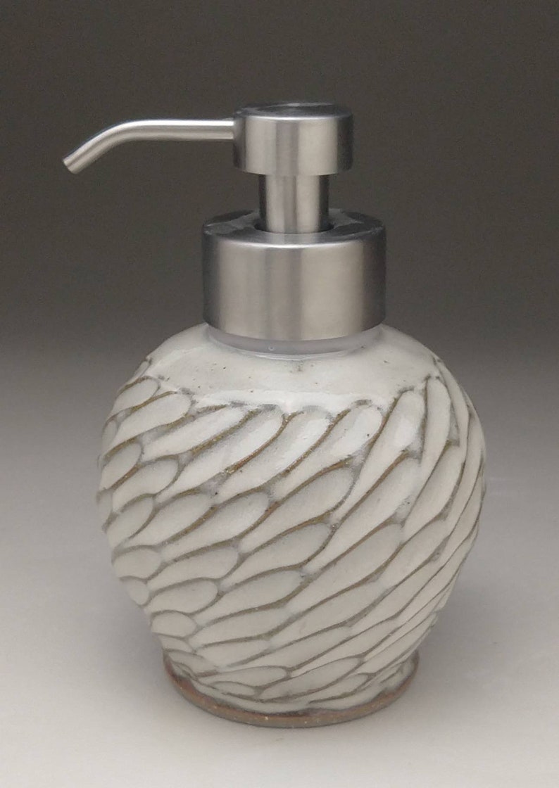 White Foaming Soap Dispenser Bronze Tone or Silver Tone Etsy