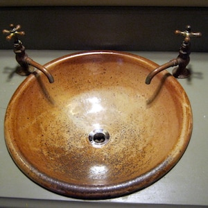 Handmade Pottery Sink For Your Bathroom Remodeling Project - &quot;Drop-in&quot; Bathroom Sink Design &quot;With Overflow&quot;-Made to Order