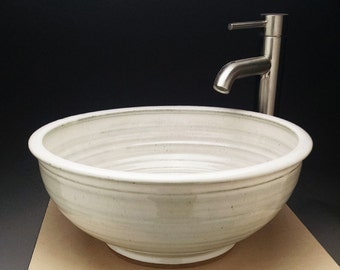 Custom Handmade Pottery Vessel Sink, Designed for your Bathroom Remodeling- Made To Order