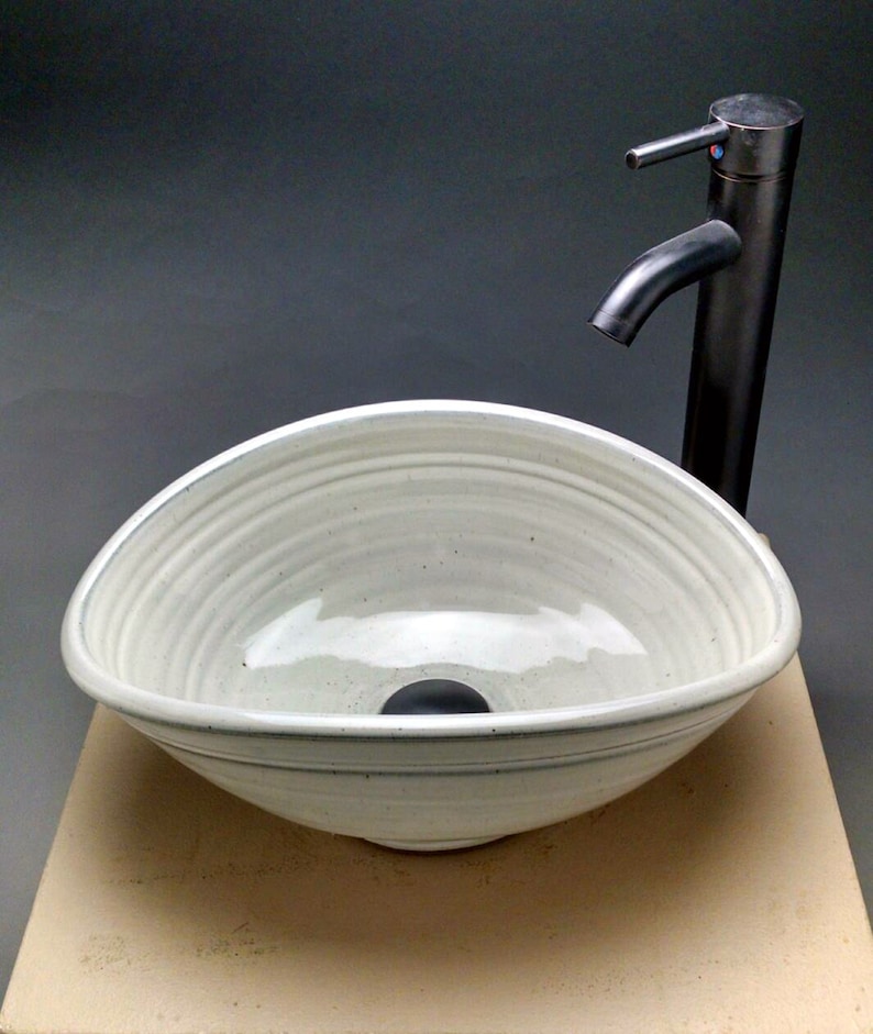 Custom Handmade Pottery Oval Vessel Sink Unique Creative Design For Your Small Bathroom Remodeling Made To Order