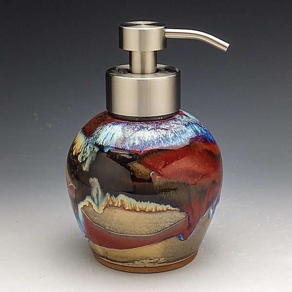 Foaming Soap Dispenser,  Round Top Short Design with Stainless Steel Dispenser Pump. Multi color  " Made to Order