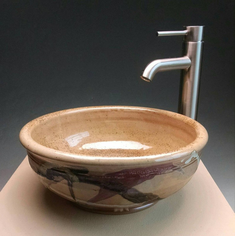 Handmade Pottery Vessel Sinks Shino With Layered Glazes Made Etsy