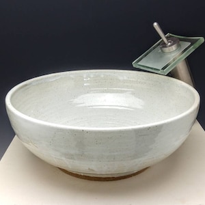 Handmade  Pottery Vessel Sink,  White Contemporary Design For your Bathroom Remodeling- Made to Order