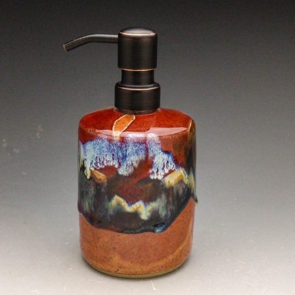 Liquid Soap Dispenser, Lotion Pump Straight Sided Design with Stainless Steel Dispenser Pump. Multi color  " Made to Order