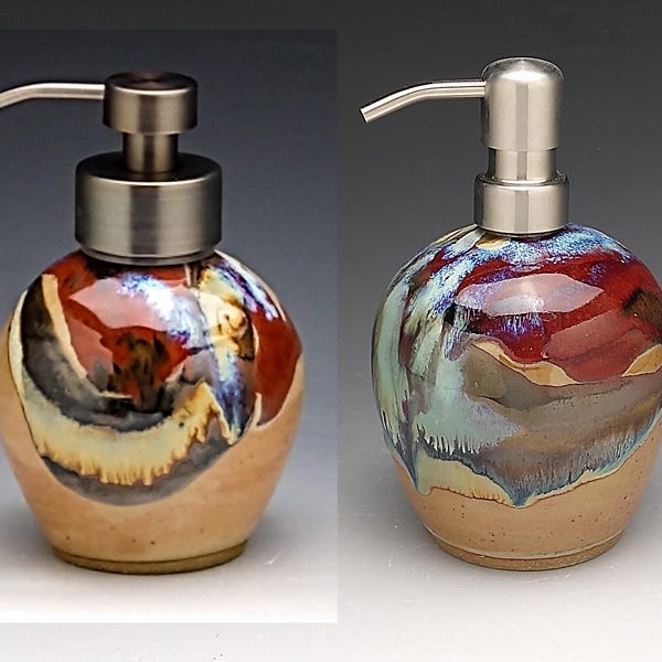 Made to Order- 1 Foaming Soap Dispenser - 1 Liquid Soap Dispenser. Round Top Short Design Dispenser. Multi color