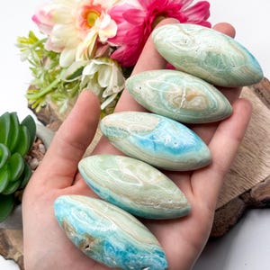 Small Blue Aragonite Shiva, Blue Aragonite Tumble