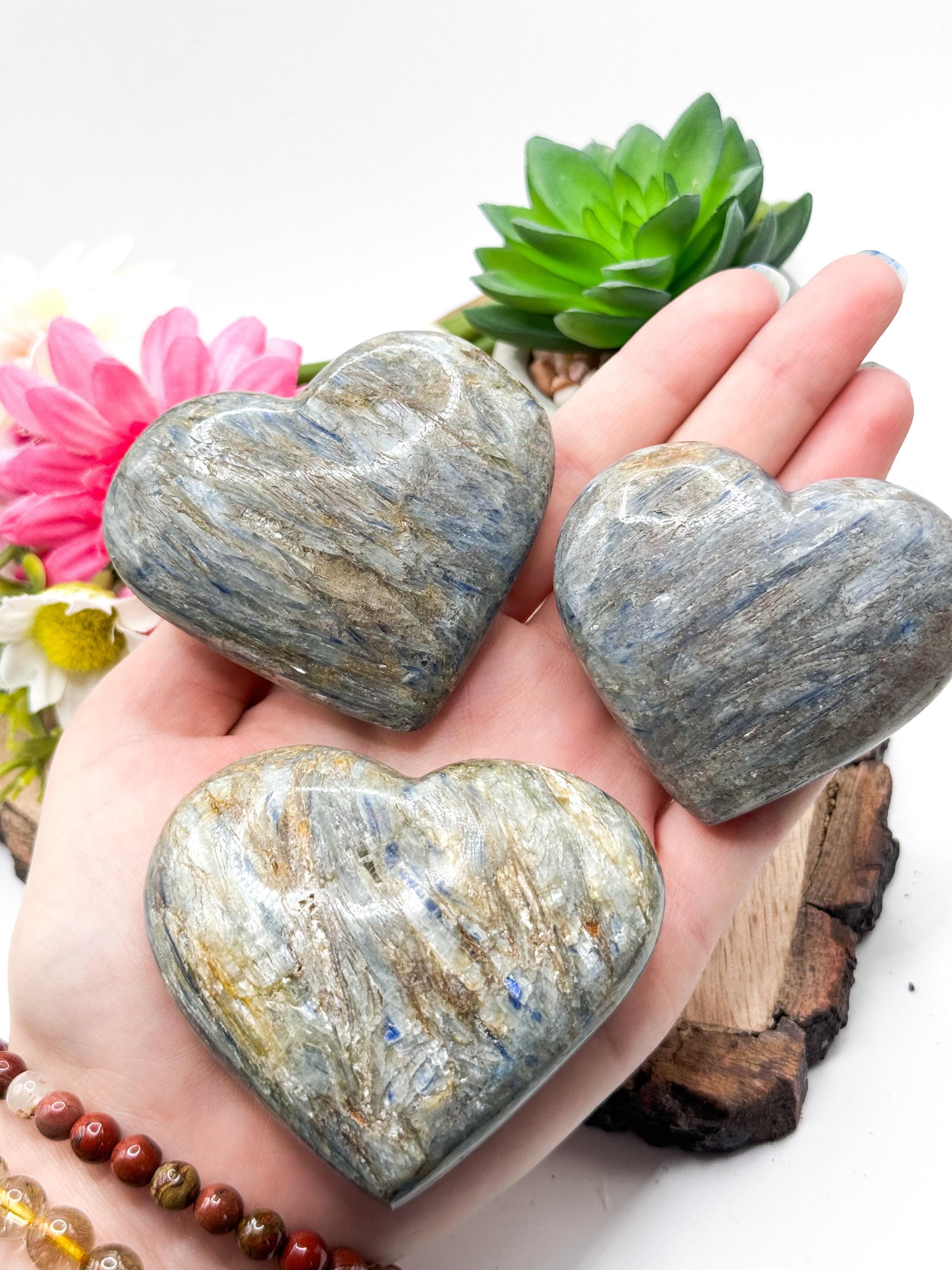 Large Kyanite Heart Carving