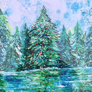 Peace and Joy : Blank Holiday Greeting Card, Christmas Tree Decor