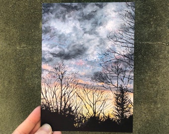 Backyard Sunset : Fine Art Greeting Card