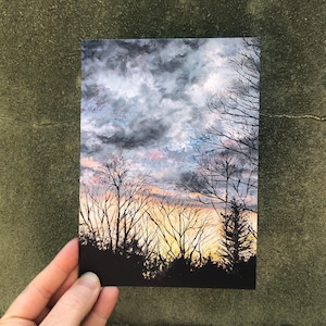 Backyard Sunset : Fine Art Greeting Card