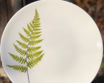 Summer Fern Porcelain Plates - Pressed Botanical Dishes