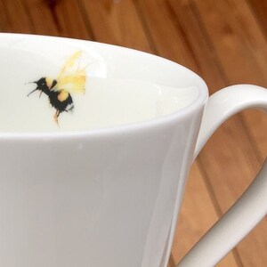 Honeybee Mug One Mug Dishwasher Safe, Coffee Mugs, White Mug, Teacup, Bees, Bee Lover Gift image 2