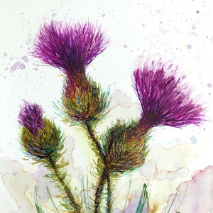 Three Thistles : Fine Art Greeting Card