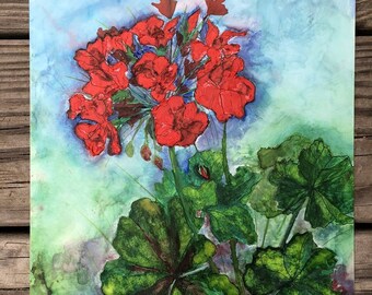 Geraniums : Fine art botanical print