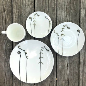 Fiddlehead Fern Porcelain Plates Pressed Botanical Dishes image 5