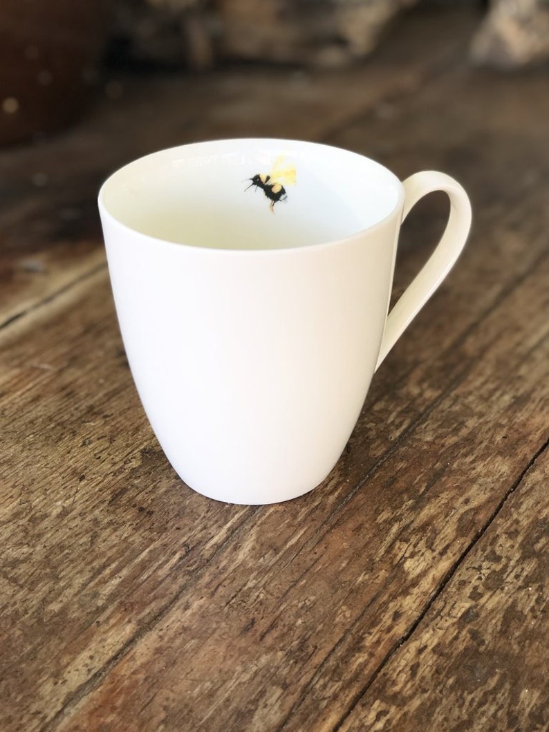 Honeybee Mug One Mug Dishwasher Safe, Coffee Mugs, White Mug, Teacup, Bees, Bee Lover Gift image 3
