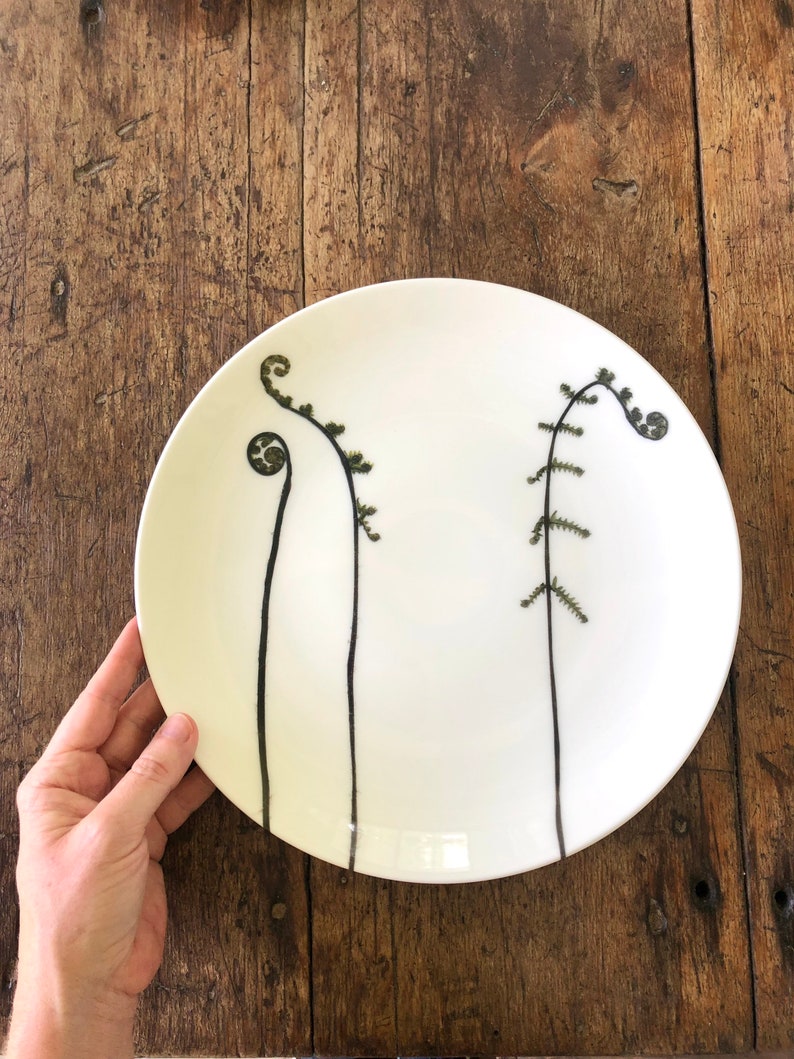 Fiddlehead Fern Porcelain Plates Pressed Botanical Dishes image 6