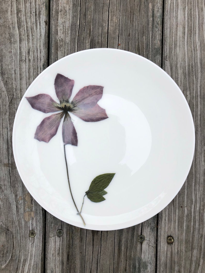 Set of 6 Botanical Porcelain Plates, Fern and Floral Dishes, Durable and Dishwasher Safe image 6