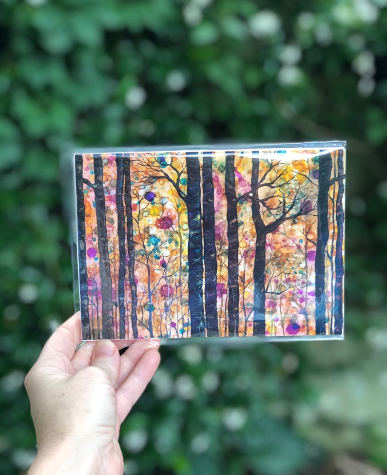 Boxed Gift Set of 4 Forest Art Prints: 5 x 7 Inch Landscape Artwork image 7