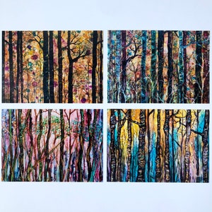 Boxed Gift Set of 4 Forest Art Prints: 5 x 7 Inch Landscape Artwork image 5