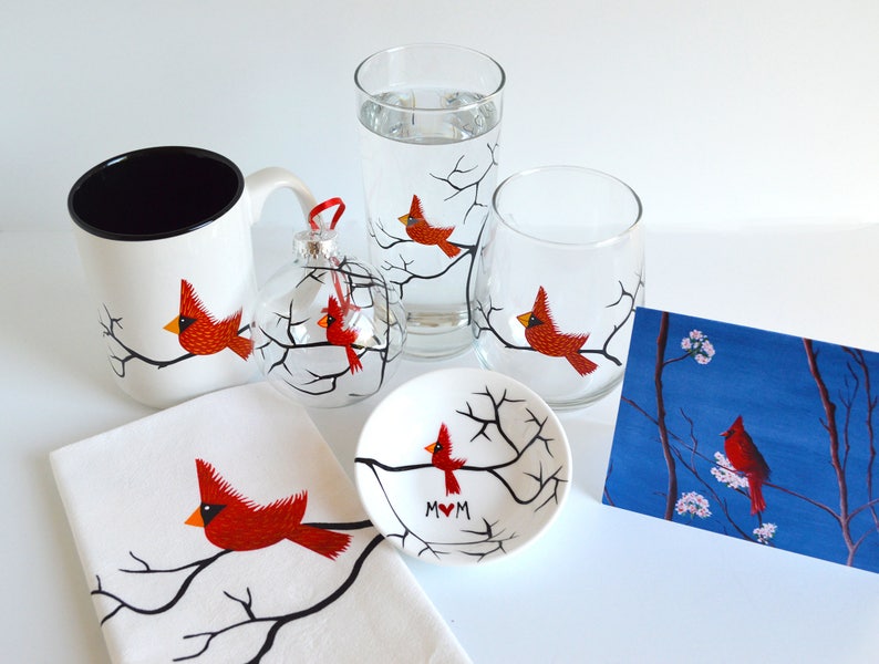 Cardinal Gift Set Collection 7 Piece Personalized Gift Set for Mom, Mothers Day Gift, FREE SHIPPING image 2