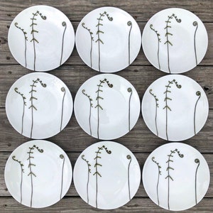 Fiddlehead Fern Porcelain Plates Pressed Botanical Dishes image 8