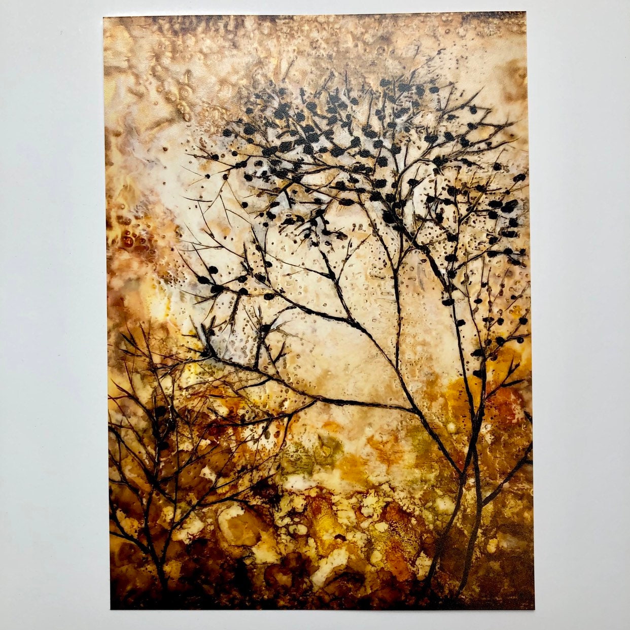 Golden Tree: Fine Art Print from encaustic was painting | Etsy