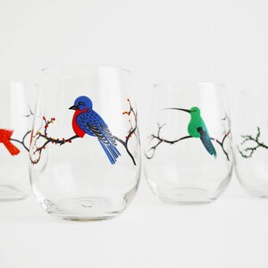 The Four Seasons Bird Glassware 4 Everyday 16 oz Glasses, Cardinal, Hummingbird, Finch and Bluebird Drinking Glasses, The Four Seasons image 10