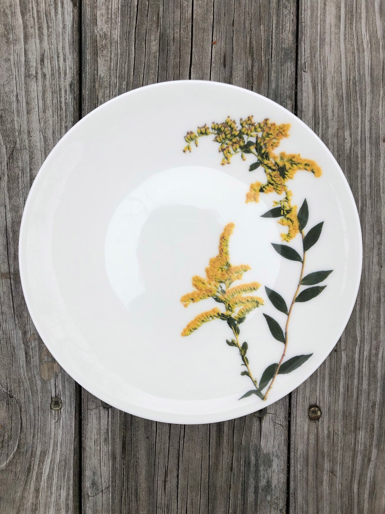 Set of 6 Botanical Porcelain Plates, Fern and Floral Dishes, Durable and Dishwasher Safe image 8
