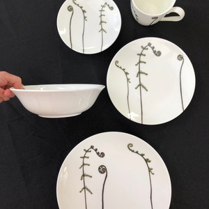 Fiddlehead Fern Porcelain Plates Pressed Botanical Dishes image 2