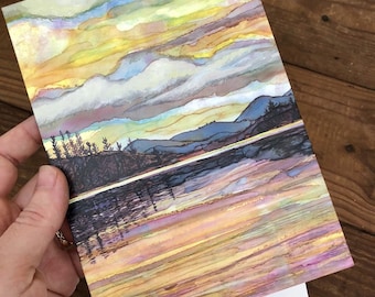 Lake Sunset: Fine Art Greeting Card