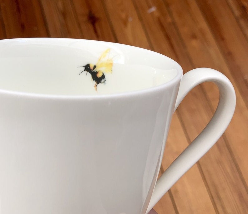 Honeybee Mug One Mug Dishwasher Safe, Coffee Mugs, White Mug, Teacup, Bees, Bee Lover Gift image 2