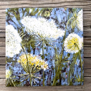 Queen Anne&#39;s Lace Ceramic Tile : Indoor and Outdoor Use, Decorative Tiles