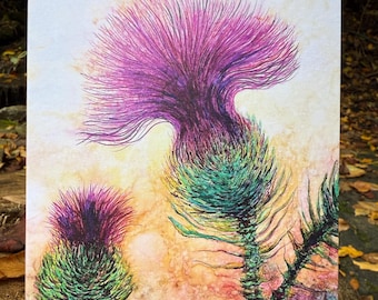 Wild Thistles : Fine Art Matte Blank Greeting Card