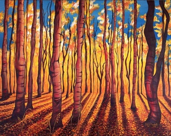 Birch Trees in the Fall : Greeting Cards