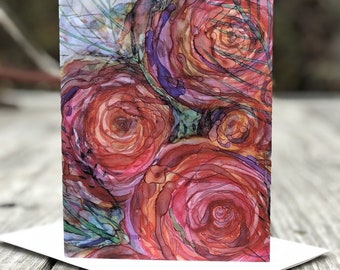 Pink Roses : Fine Art Greeting Card