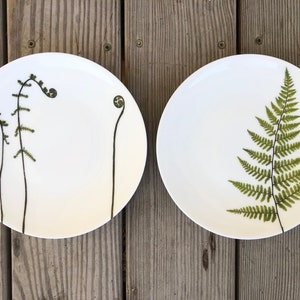 Fiddlehead Fern Porcelain Plates Pressed Botanical Dishes image 9