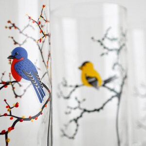 The Four Seasons Bird Glassware 4 Everyday 16 oz Glasses, Cardinal, Hummingbird, Finch and Bluebird Drinking Glasses, The Four Seasons image 5