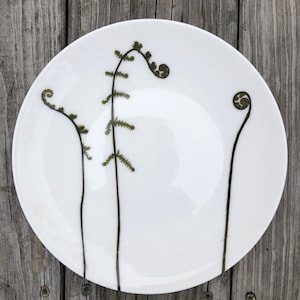 Set of 6 Botanical Porcelain Plates, Fern and Floral Dishes, Durable and Dishwasher Safe image 7