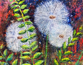 Three Wishes: Art Prints from Encaustic Dandelion Painting