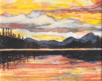 Lake Sunset Ceramic Tiles : Indoor and Outdoor Use, Decorative Tiles