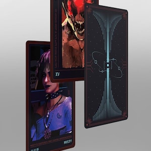 a set of three video game playing cards