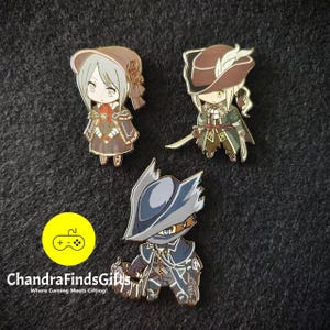 Bloodborne Chram Character Enamel Pin Collection Handmade Gifts for Video Game Fans Featuring Lady Maria and Iconic Designs