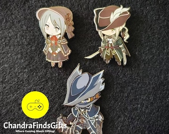 Bloodborne Chram Character Enamel Pin Collection Handmade Gifts for Video Game Fans Featuring Lady Maria and Iconic Designs