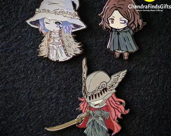 Pin Collection: Malenia, Melina, Ranni – High-Quality Enamel Pins for Soul Game Fans and Collectors