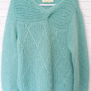 Vintage Handmade in Italy trui van wol- en acrylmix met parels