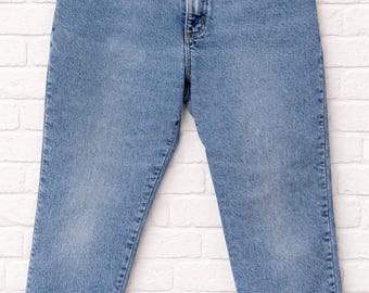 Vaqueros de corte relajado con forro de franela y estampado de bosque de L.L. Bean, estilo vintage.